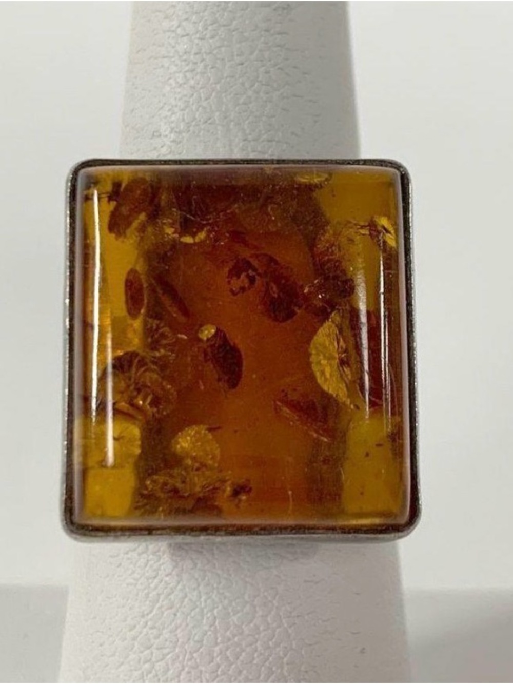 925 Vintage Baltic Amber Ring